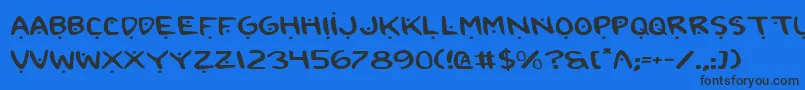 2toon2v2e-Schriftart – Schwarze Schriften auf blauem Hintergrund
