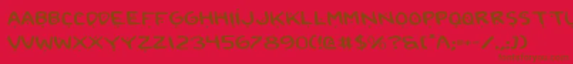 2toon2v2e-fontti – ruskeat fontit punaisella taustalla