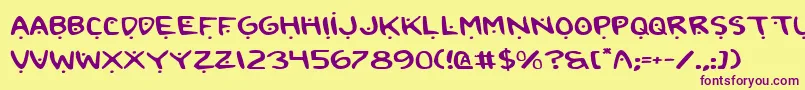 2toon2v2e Font – Purple Fonts on Yellow Background