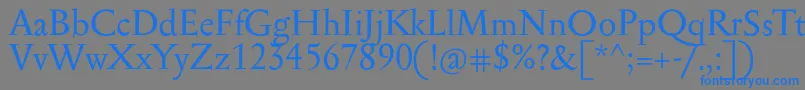 フォントSerapionPro – 灰色の背景に青い文字