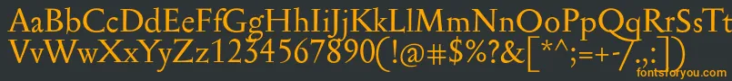 フォントSerapionPro – 黒い背景にオレンジの文字