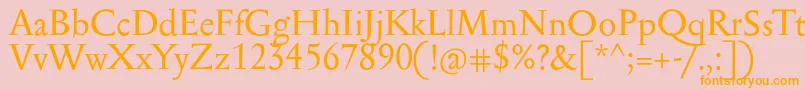 SerapionPro Font – Orange Fonts on Pink Background