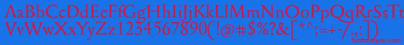 SerapionPro Font – Red Fonts on Blue Background