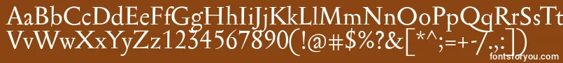 フォントSerapionPro – 茶色の背景に白い文字