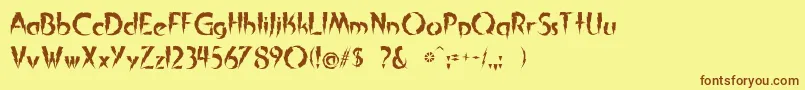 InAFlash Font – Brown Fonts on Yellow Background