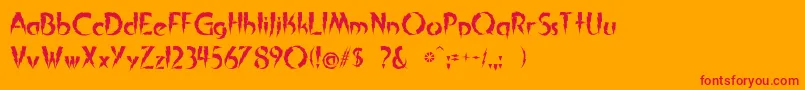 InAFlash Font – Red Fonts on Orange Background