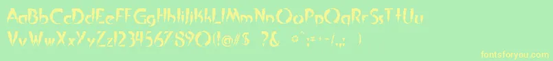 InAFlash Font – Yellow Fonts on Green Background