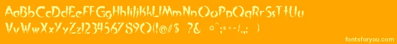 フォントInAFlash – オレンジの背景に黄色の文字