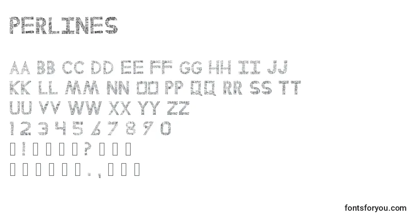A fonte Perlines – alfabeto, números, caracteres especiais