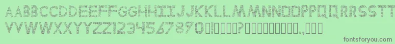 Perlines Font – Gray Fonts on Green Background