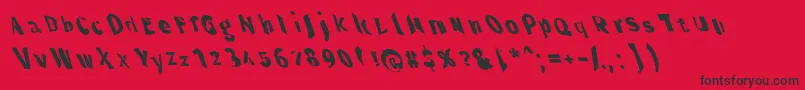 Throughtheblacknarlefta-Schriftart – Schwarze Schriften auf rotem Hintergrund