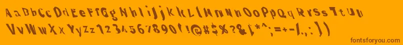 Throughtheblacknarlefta Font – Brown Fonts on Orange Background