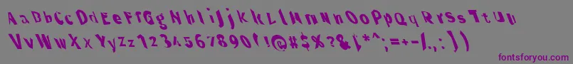 Шрифт Throughtheblacknarlefta – фиолетовые шрифты на сером фоне