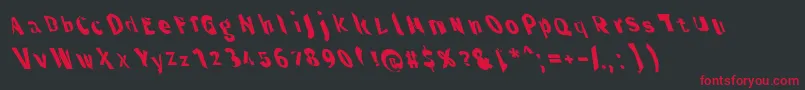 Throughtheblacknarlefta Font – Red Fonts on Black Background