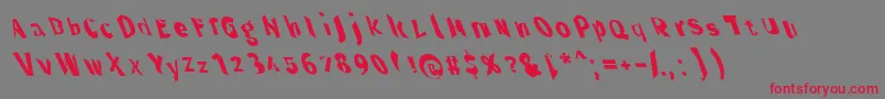 Throughtheblacknarlefta Font – Red Fonts on Gray Background