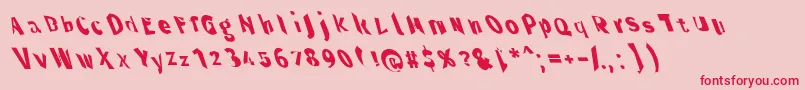 Throughtheblacknarlefta Font – Red Fonts on Pink Background
