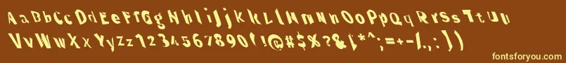 Throughtheblacknarlefta Font – Yellow Fonts on Brown Background