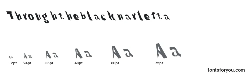 Размеры шрифта Throughtheblacknarlefta