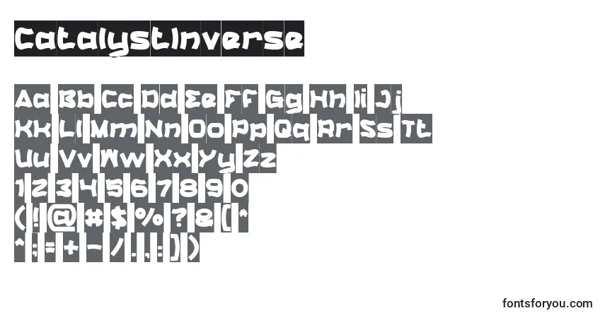 Fuente CatalystInverse - alfabeto, números, caracteres especiales