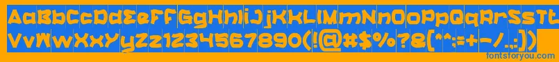 フォントCatalystInverse – オレンジの背景に青い文字