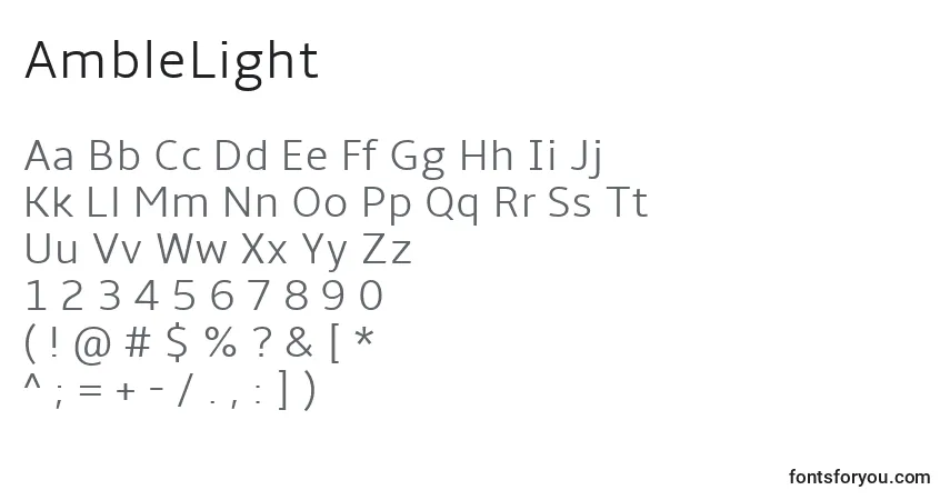 Schriftart AmbleLight – Alphabet, Zahlen, spezielle Symbole