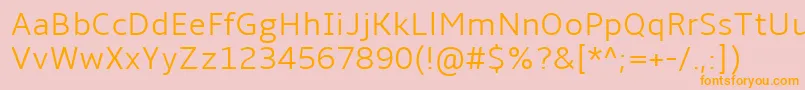 フォントAmbleLight – オレンジの文字がピンクの背景にあります。