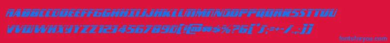 Typhoonlaserital-Schriftart – Blaue Schriften auf rotem Hintergrund