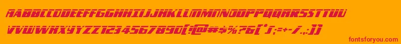 Typhoonlaserital-Schriftart – Rote Schriften auf orangefarbenem Hintergrund