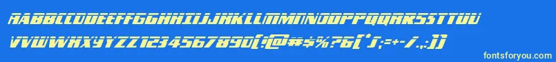 Typhoonlaserital Font – Yellow Fonts on Blue Background