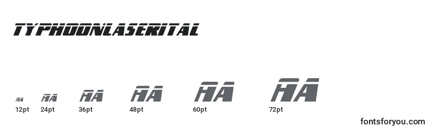 Размеры шрифта Typhoonlaserital