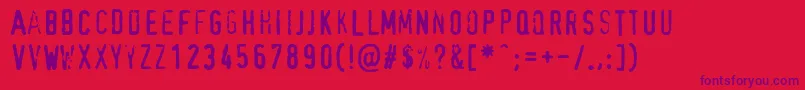 Confidential Font – Purple Fonts on Red Background