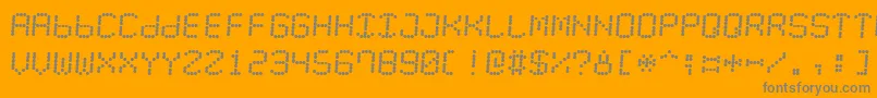 LedCounterPlus7Italic-Schriftart – Graue Schriften auf orangefarbenem Hintergrund