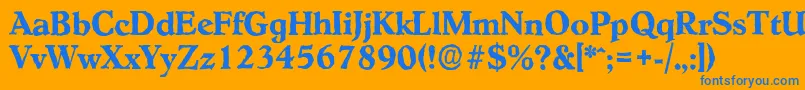 HobokenantiqueBold Font – Blue Fonts on Orange Background