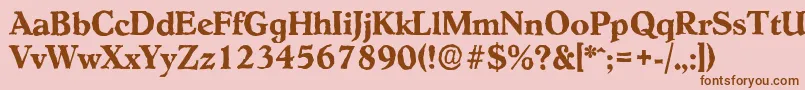 HobokenantiqueBold Font – Brown Fonts on Pink Background