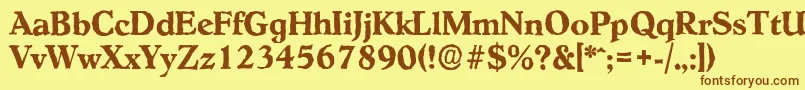 HobokenantiqueBold Font – Brown Fonts on Yellow Background