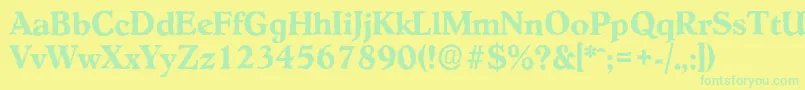 HobokenantiqueBold Font – Green Fonts on Yellow Background