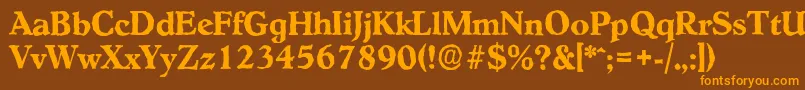 HobokenantiqueBold Font – Orange Fonts on Brown Background