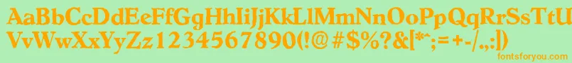 HobokenantiqueBold Font – Orange Fonts on Green Background