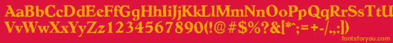 HobokenantiqueBold Font – Orange Fonts on Red Background