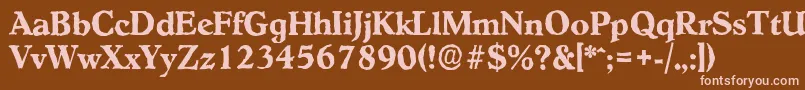 HobokenantiqueBold Font – Pink Fonts on Brown Background