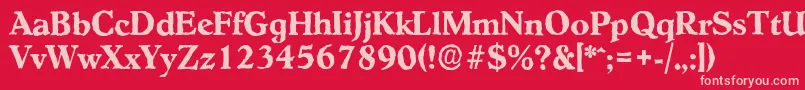 HobokenantiqueBold Font – Pink Fonts on Red Background