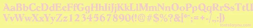 HobokenantiqueBold Font – Pink Fonts on Yellow Background
