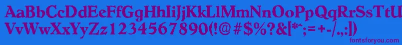 HobokenantiqueBold Font – Purple Fonts on Blue Background
