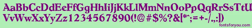HobokenantiqueBold Font – Purple Fonts on Green Background