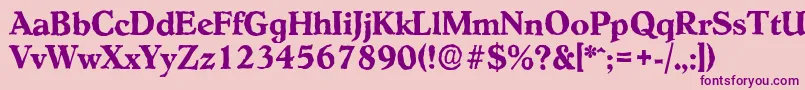 HobokenantiqueBold Font – Purple Fonts on Pink Background