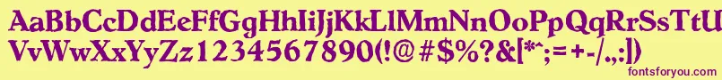 HobokenantiqueBold Font – Purple Fonts on Yellow Background