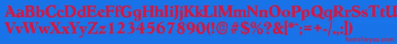 HobokenantiqueBold Font – Red Fonts on Blue Background