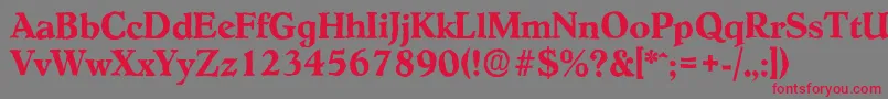 HobokenantiqueBold Font – Red Fonts on Gray Background
