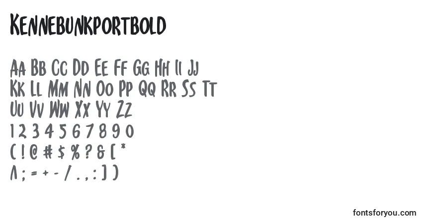 Шрифт Kennebunkportbold – алфавит, цифры, специальные символы