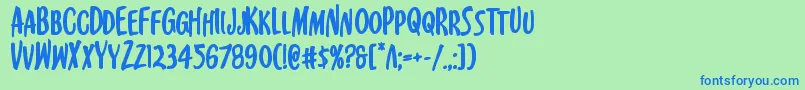 Kennebunkportbold Font – Blue Fonts on Green Background